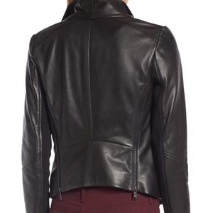 trouve raw edge leather jacket